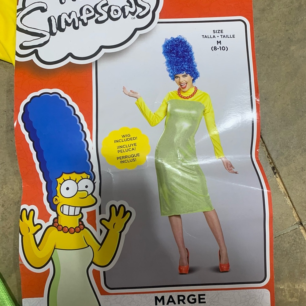 The Simpsons Marge Costume with Blue Wig